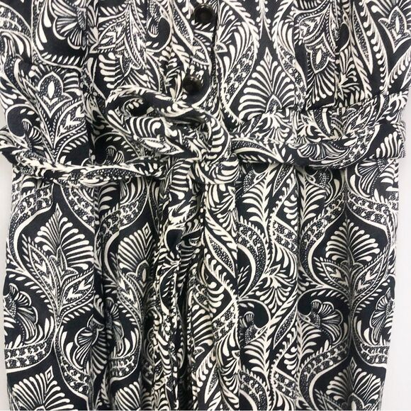 ANTHROPOLOGIE | Zadie Black & White Patterned Belted Jumpsuit Women’s Size 0 - Picture 6 of 14